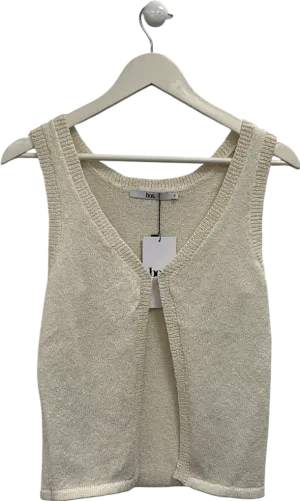 BOA Cream Crochet Knit Waistcoat UK S