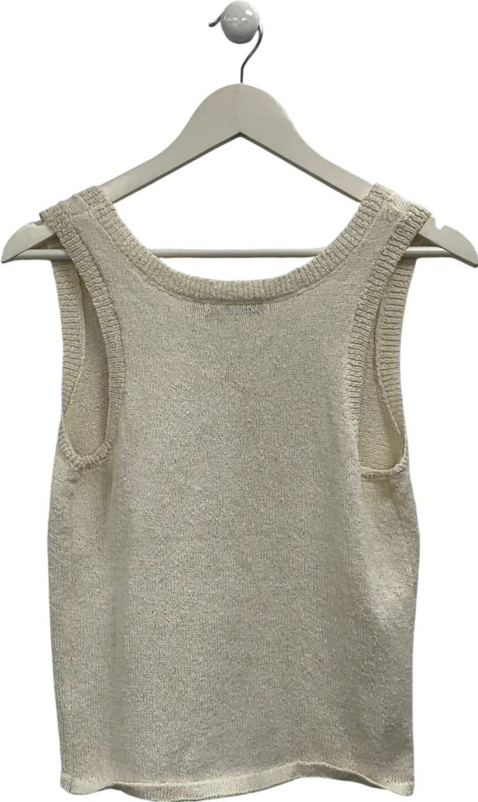BOA Cream Crochet Knit Waistcoat UK S