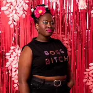 Boss Bitch Embellished Crop Top