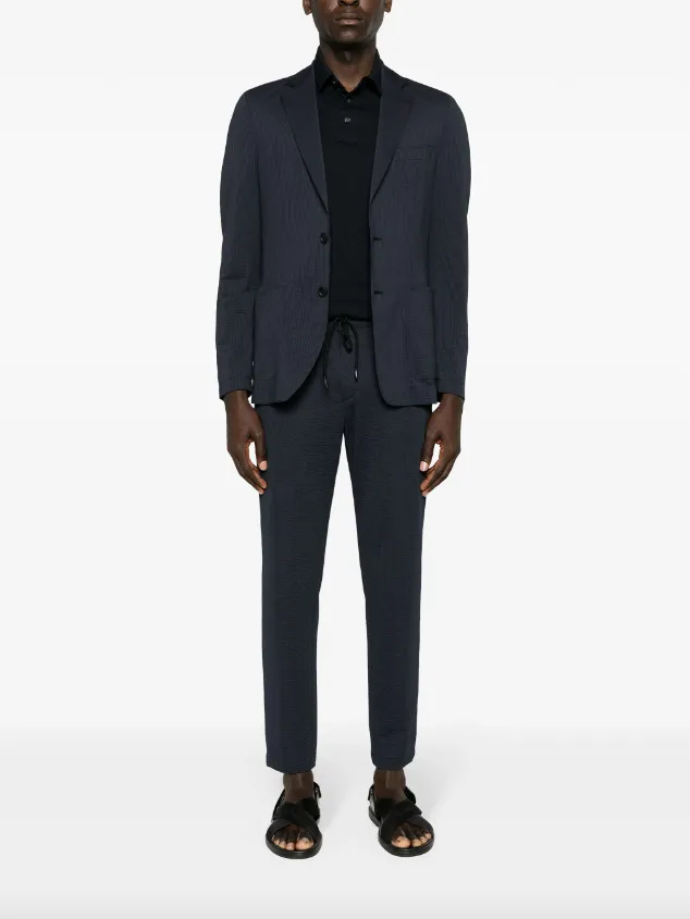 BOSS single-breasted seersucker blazer