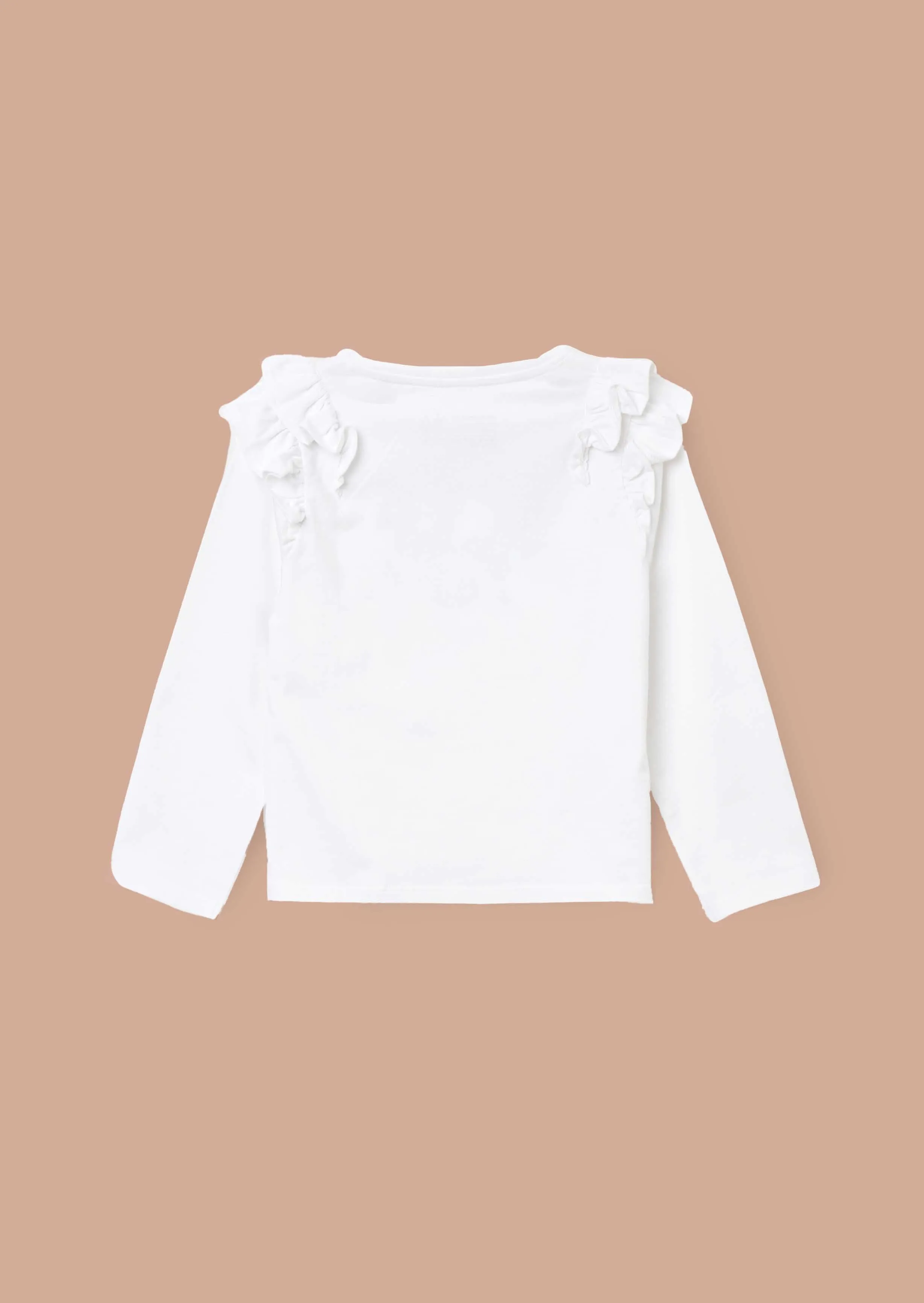 Bria White Long Sleeve Frill Shoulder Top
