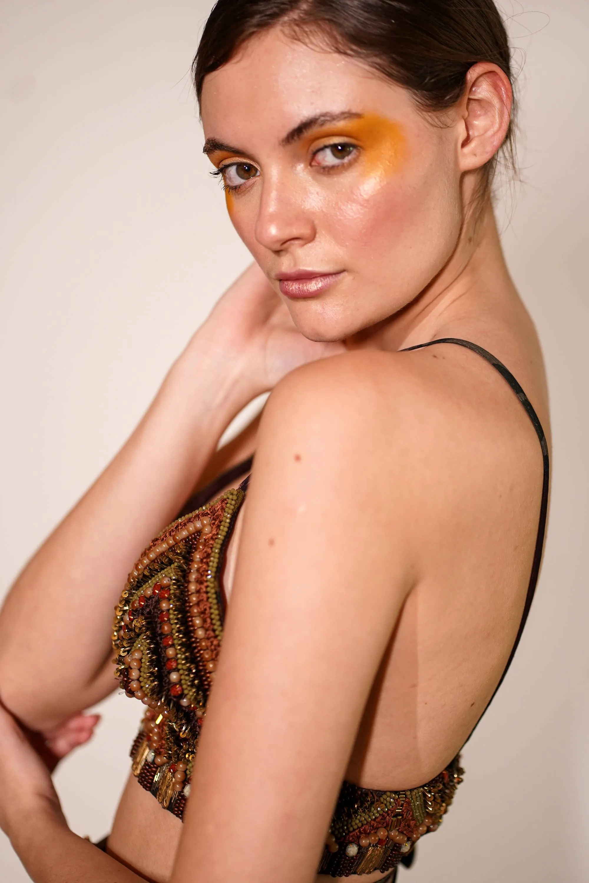 Brown embellished bralette
