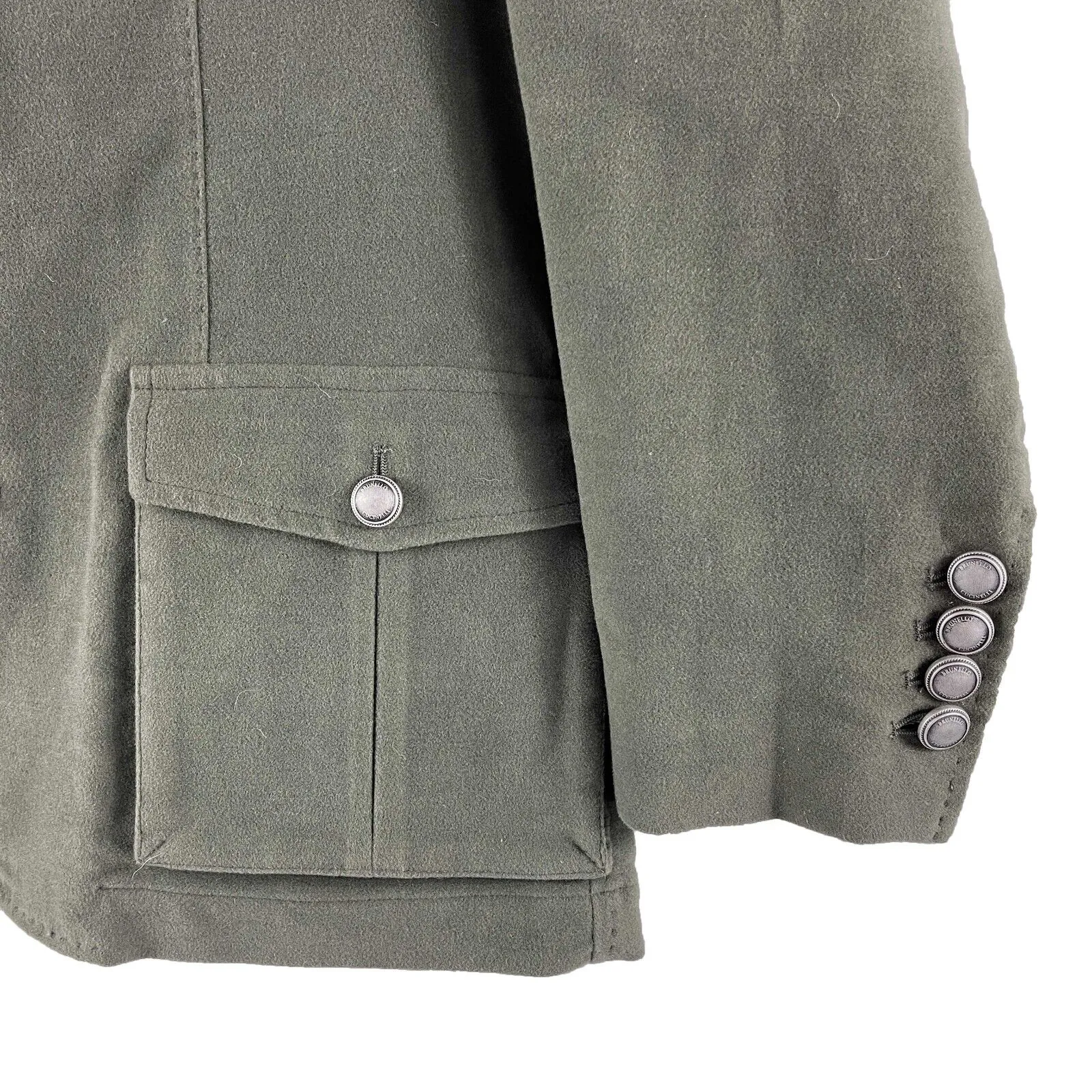 Brunello Cucinelli Cashmere Military Blazer Dark Green Kids' 12 Adult S/M Jacket