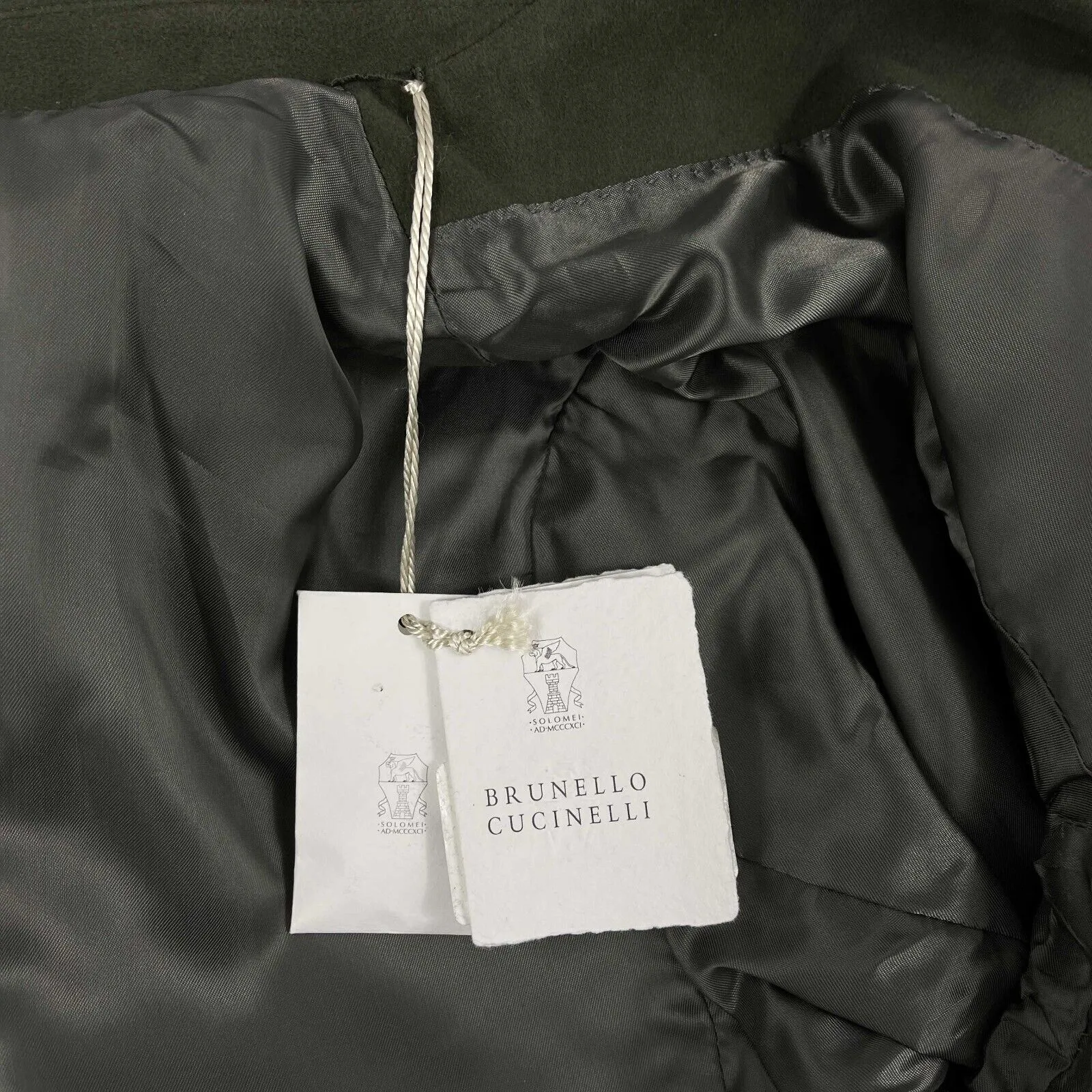 Brunello Cucinelli Cashmere Military Blazer Dark Green Kids' 12 Adult S/M Jacket