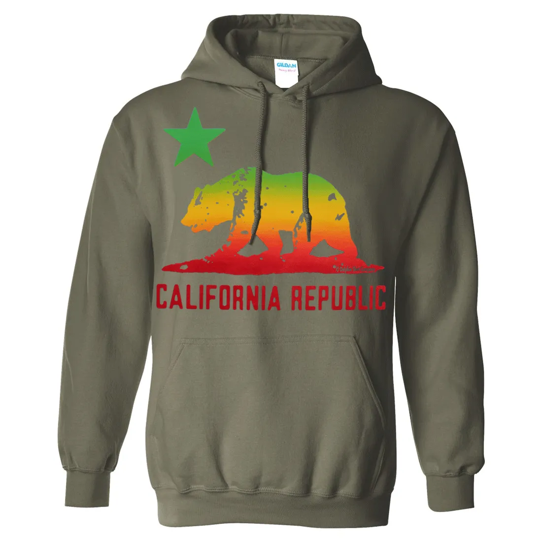 California Republic Rasta Bear Flag Asst Colors Sweatshirt Hoodie