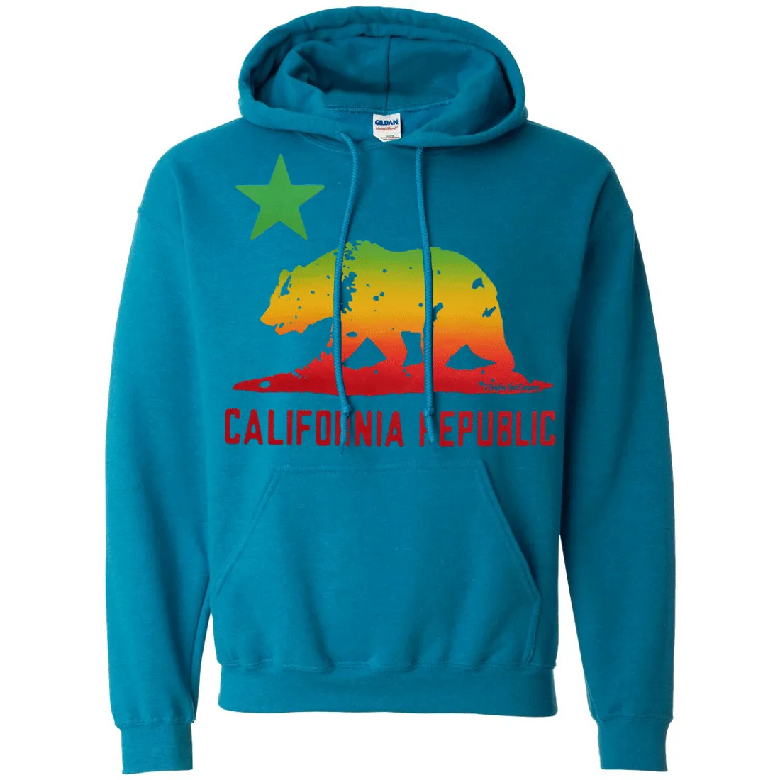 California Republic Rasta Bear Flag Asst Colors Sweatshirt Hoodie