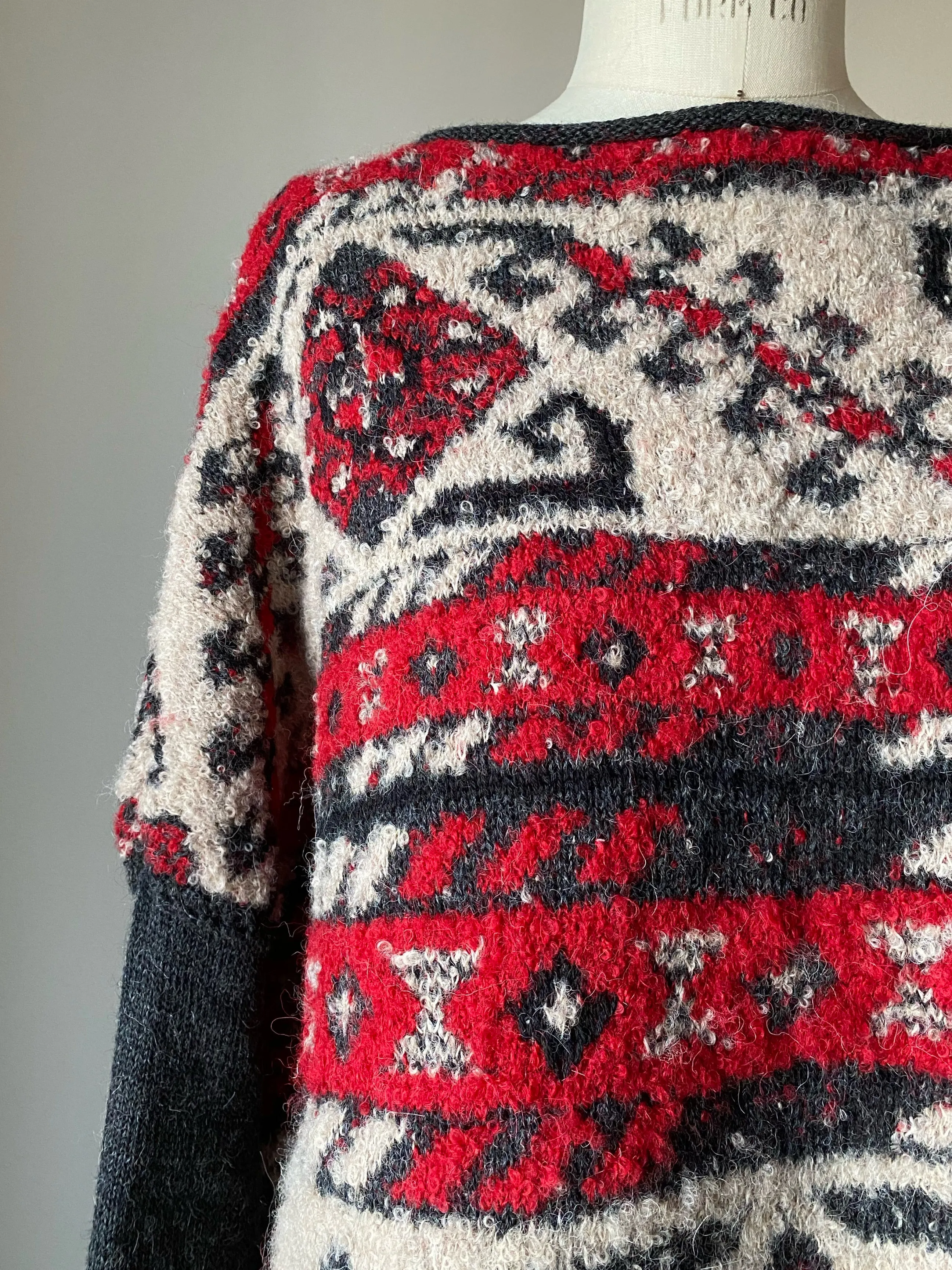 carpet border fragment knit pullover