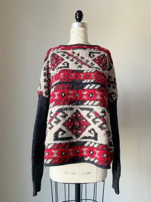 carpet border fragment knit pullover