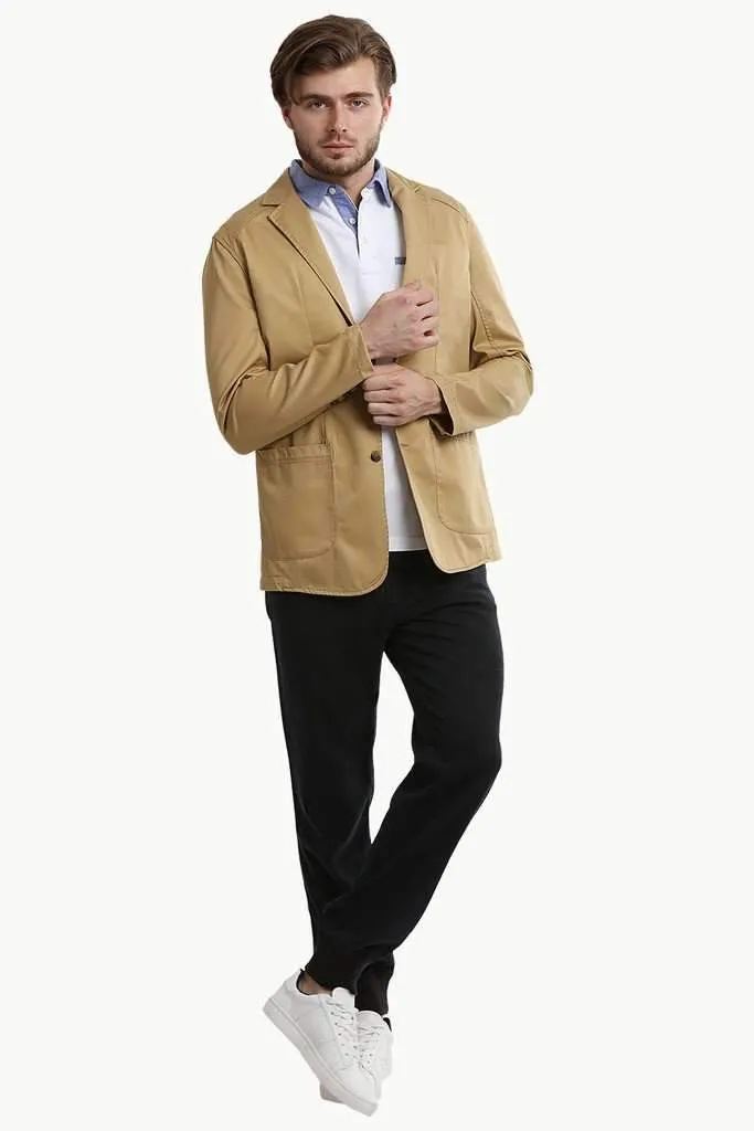 Casual Khaki Notched Blazer