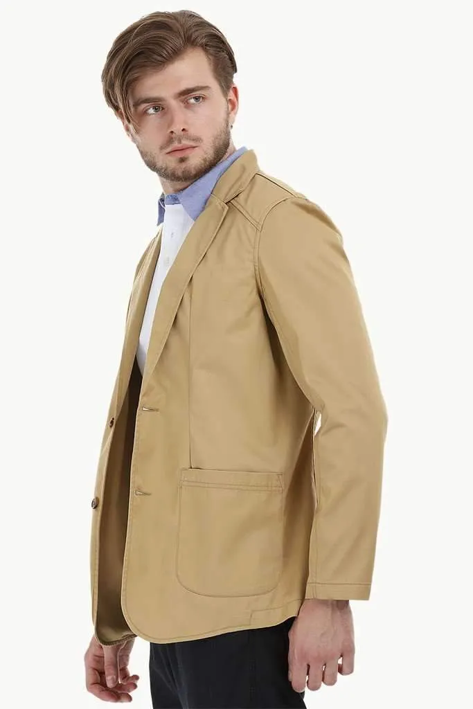 Casual Khaki Notched Blazer