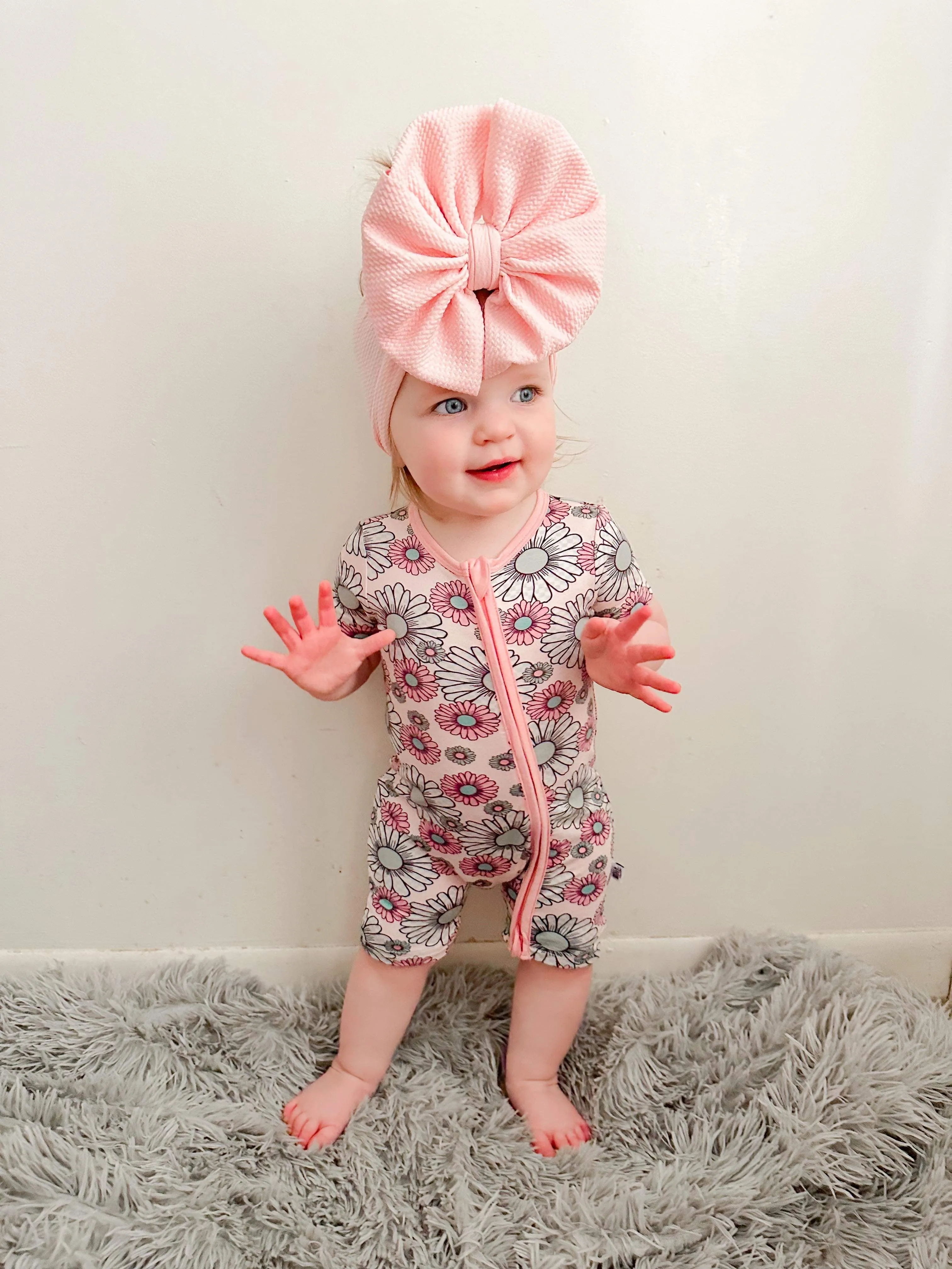 Checkered Floral Bamboo Shortie Romper