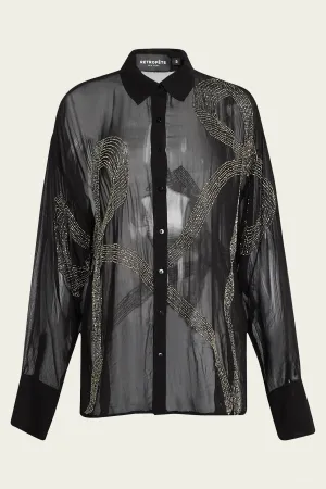 Cherish Embellished Shirt in Black