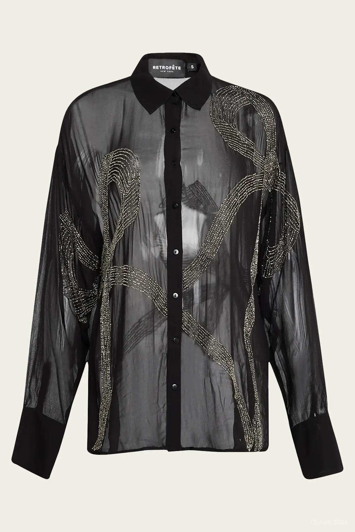 Cherish Embellished Shirt in Black