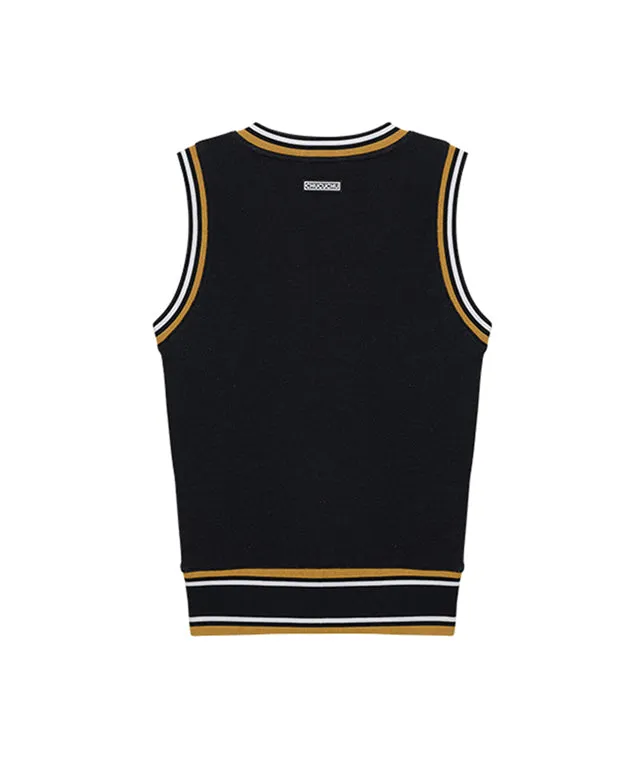 CHUCUCHU Pole Check V-Neck Vest - Mustard