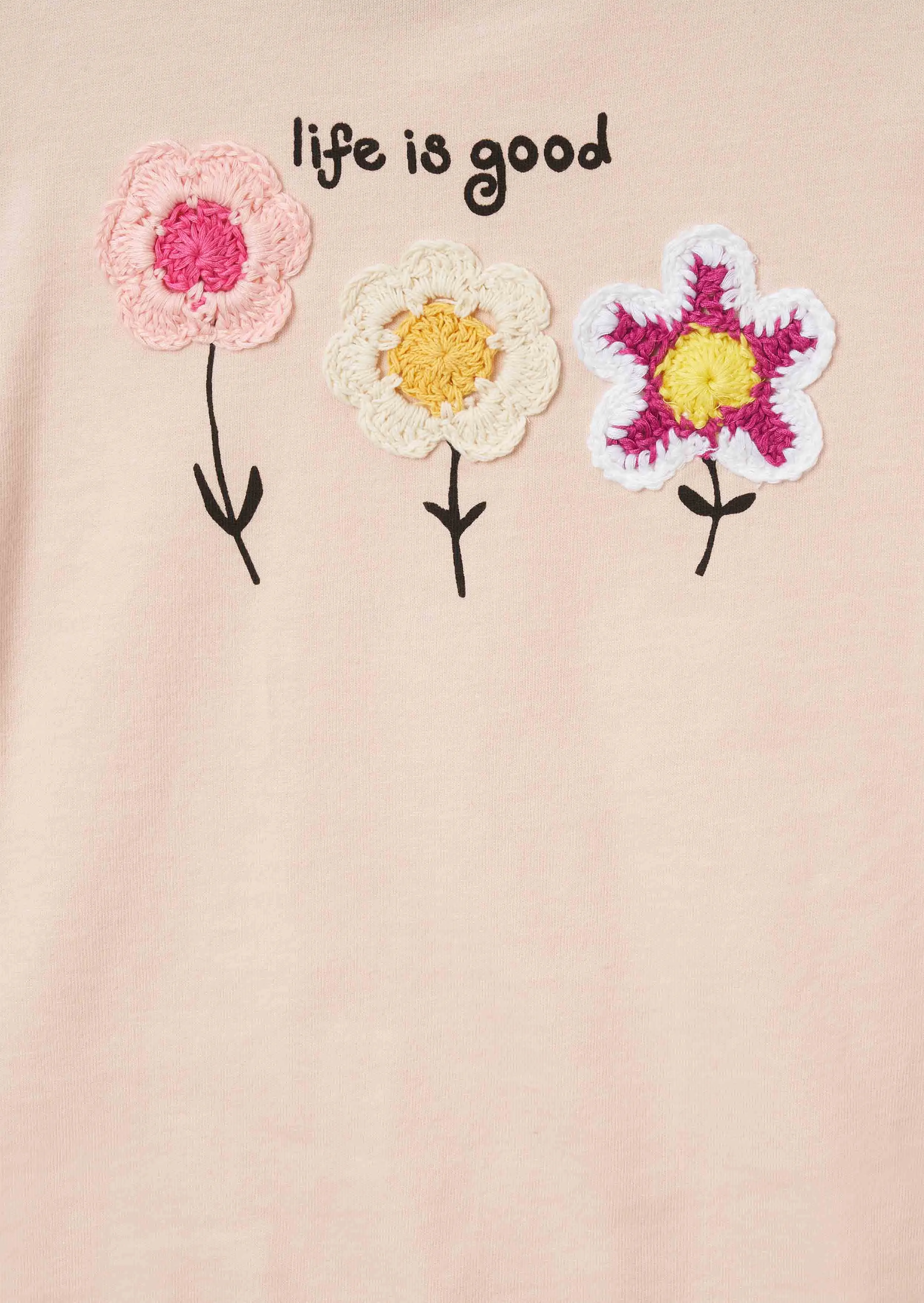 Clara Orange Crochet Flower T Shirt