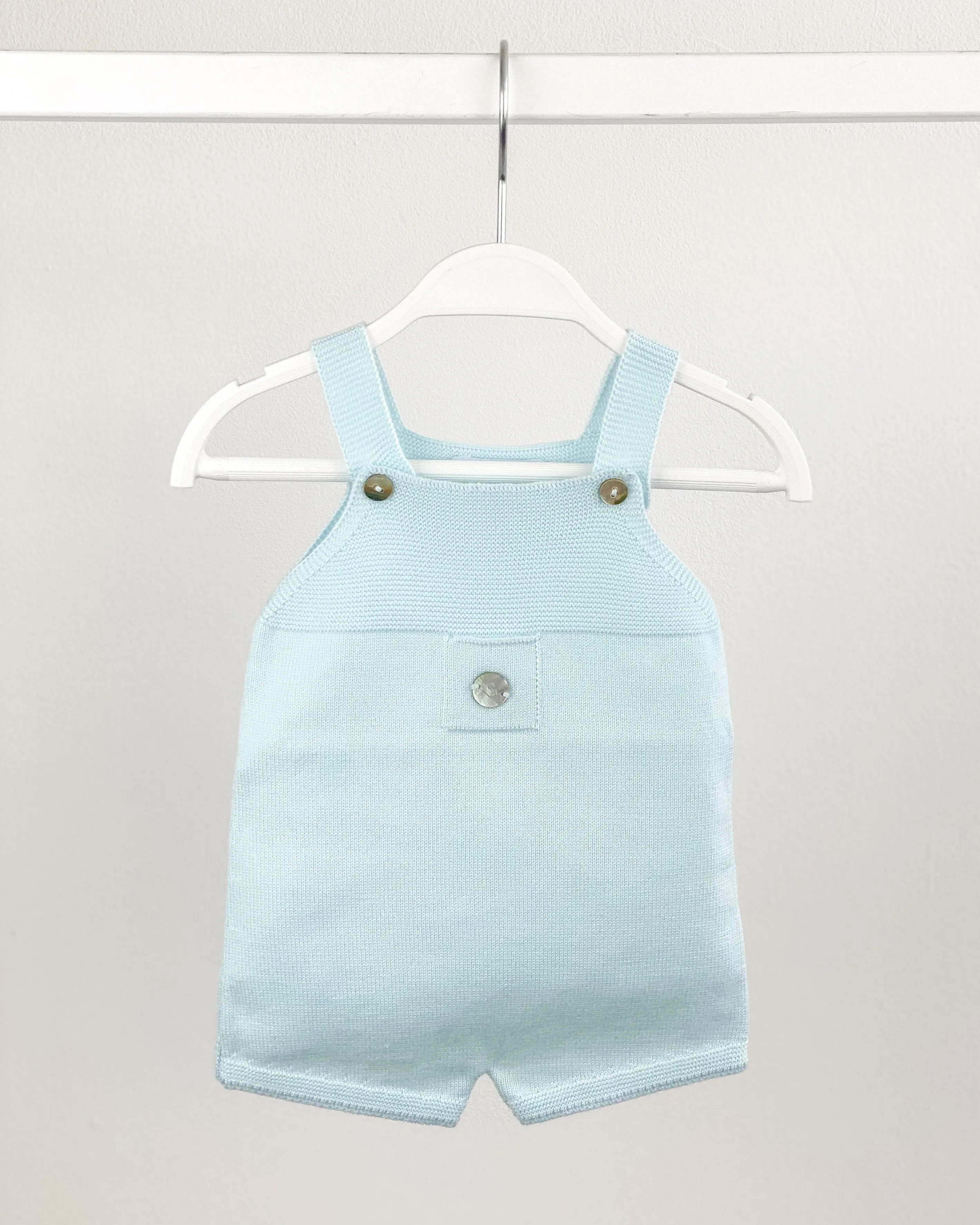 Classic Short Knitted Dungarees - Mint
