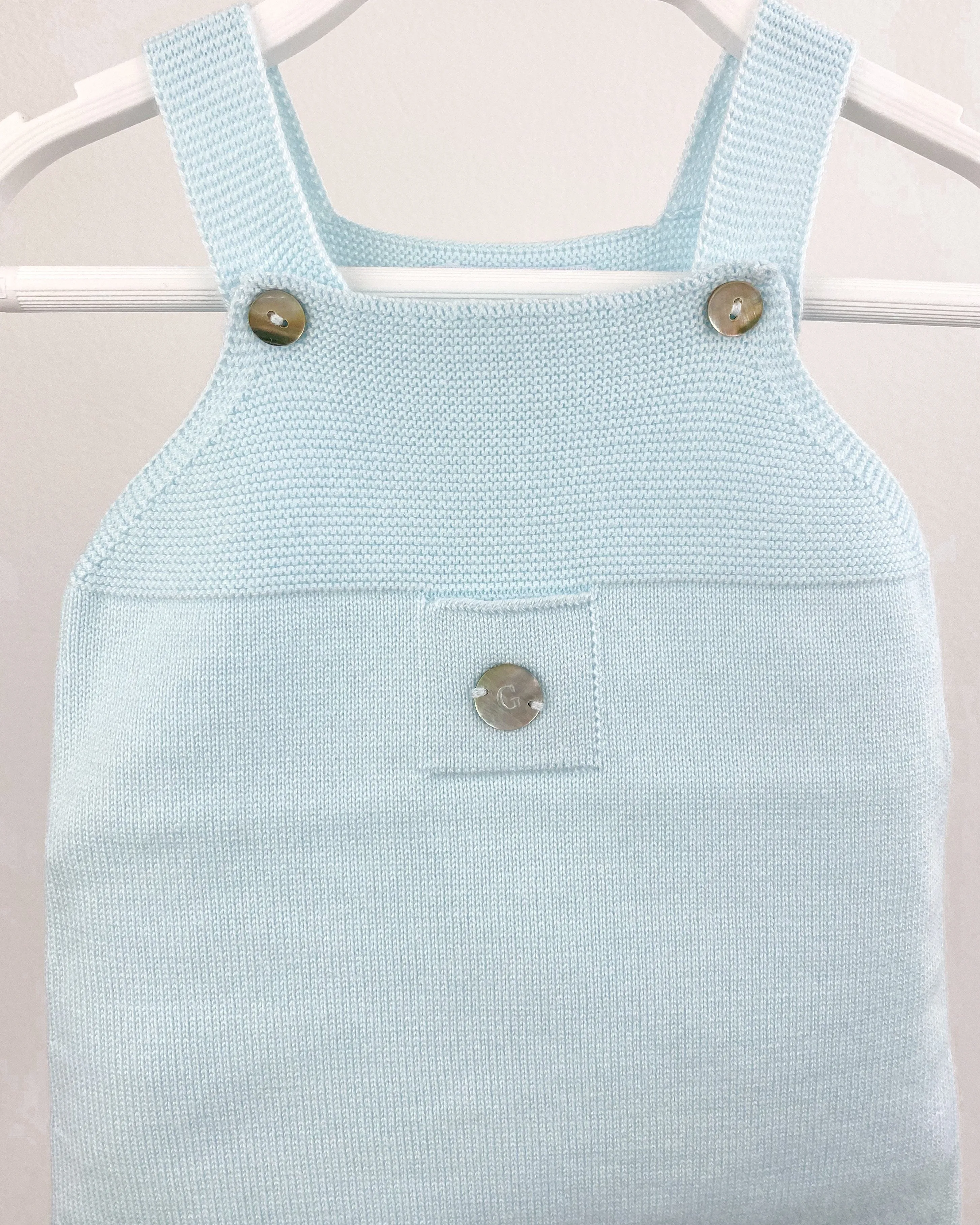 Classic Short Knitted Dungarees - Mint