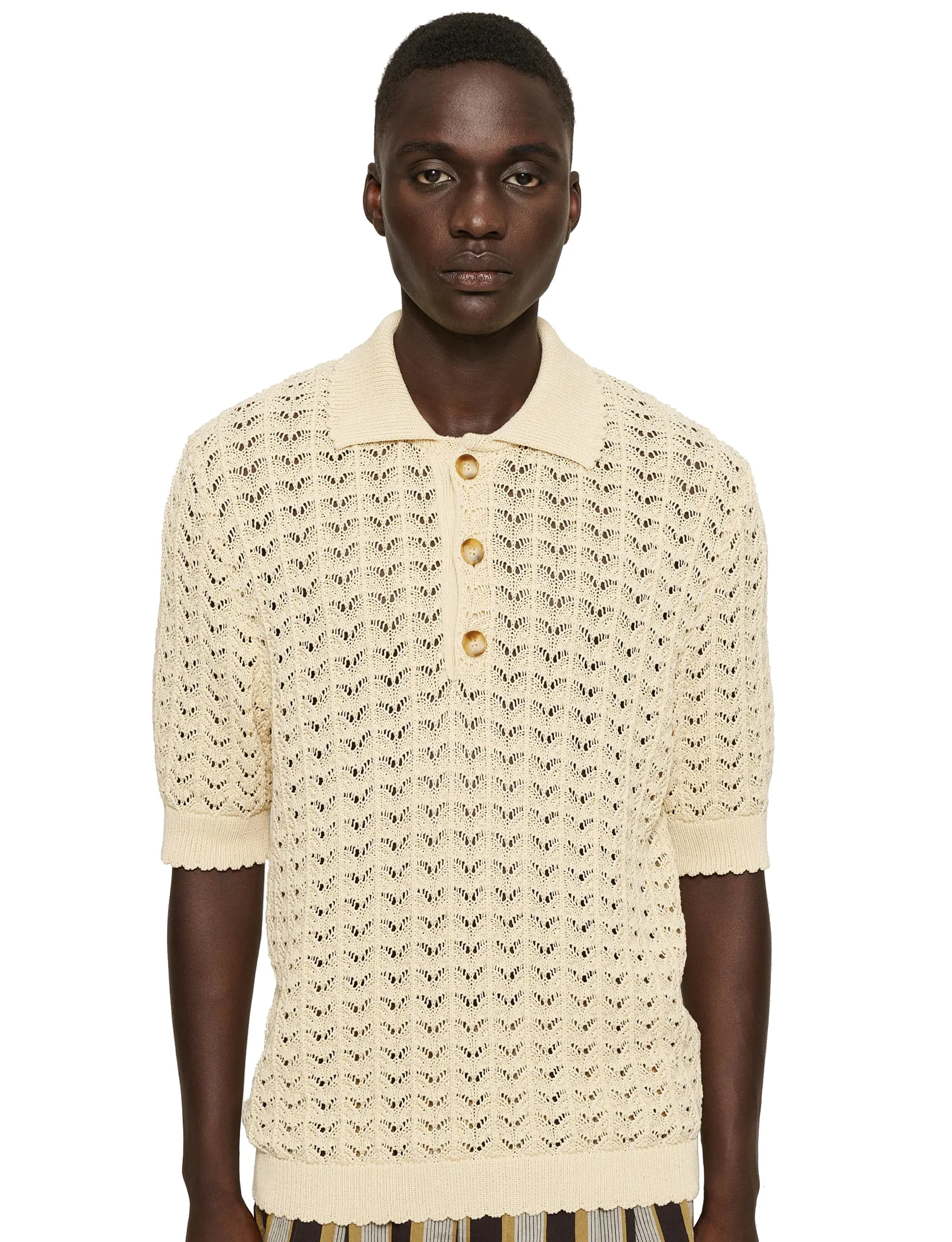 CMMN SWDN CURT KNIT ECRU