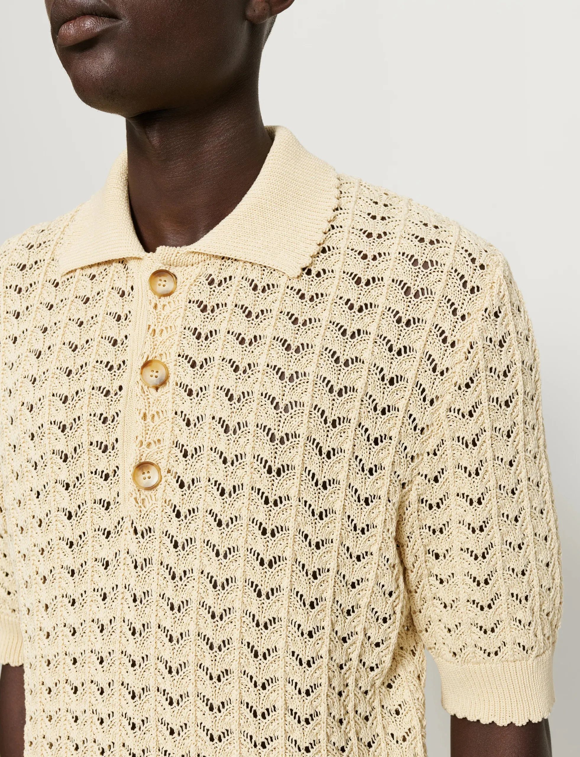CMMN SWDN CURT KNIT ECRU