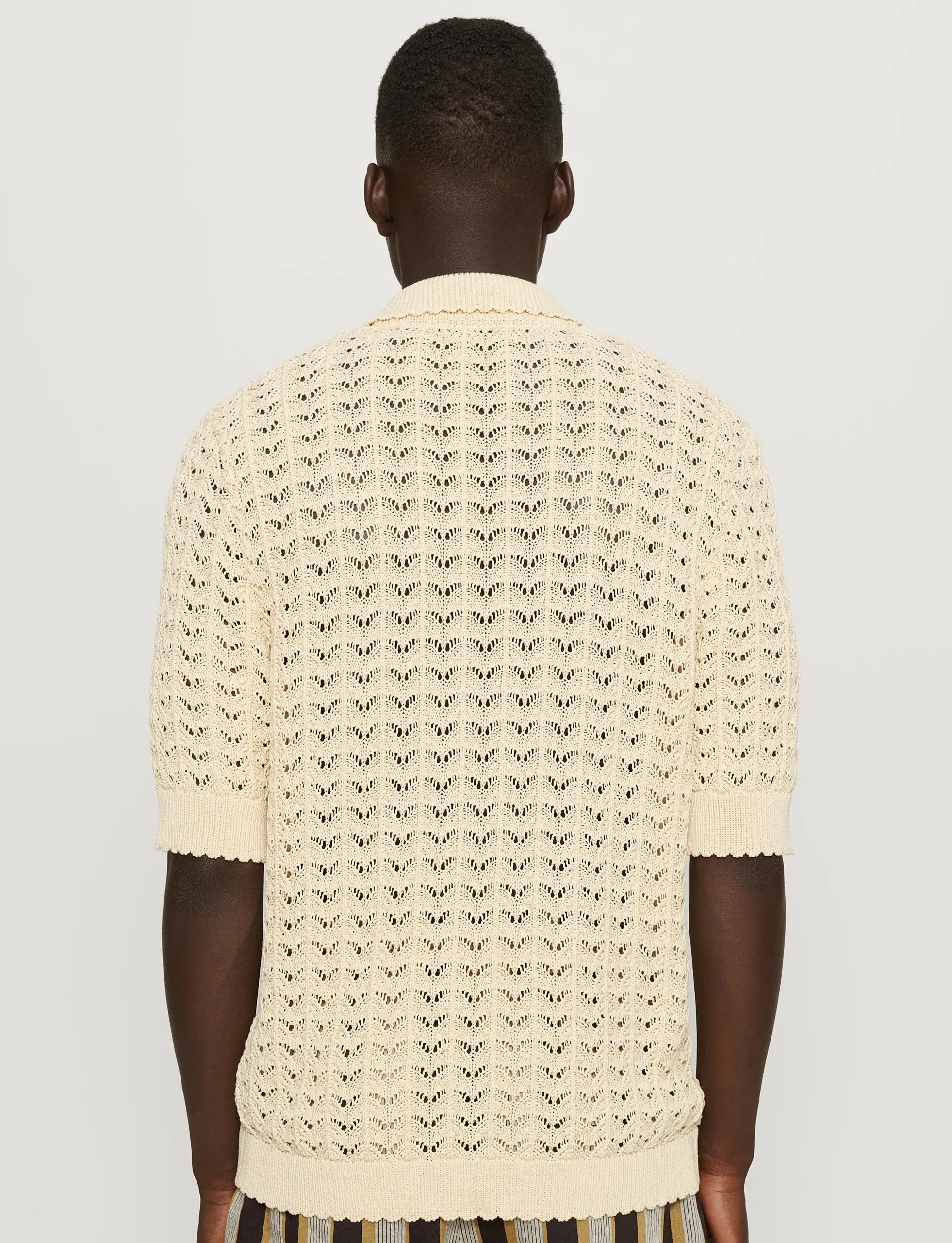 CMMN SWDN CURT KNIT ECRU