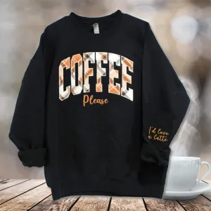 COFFEE Arched Plaid Shirt - Custom Wording and Sleeve