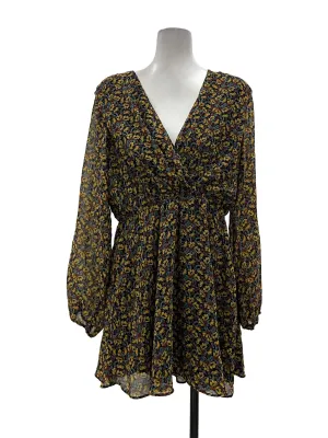 Colourful Floral V-Neck Dress