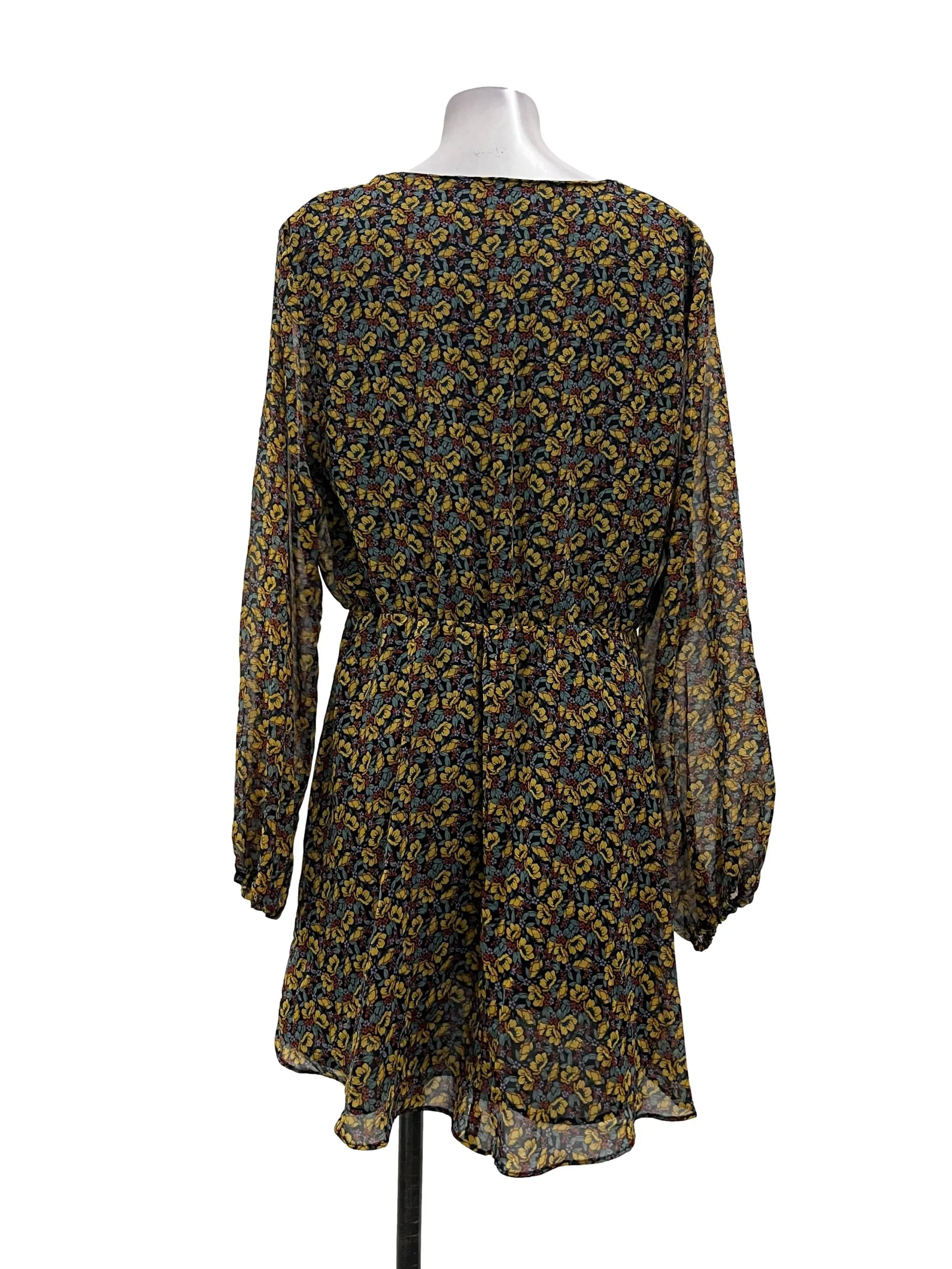 Colourful Floral V-Neck Dress