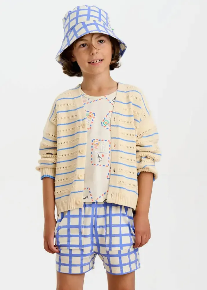 Como - Blue Stripe Knit Baby & Kids Cardigan
