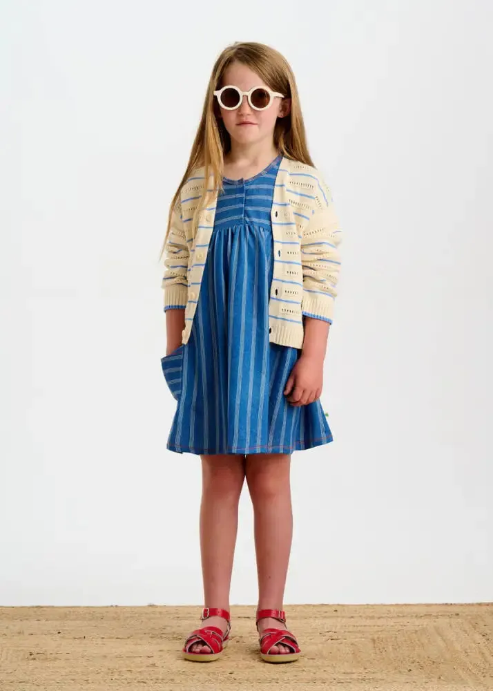 Como - Blue Stripe Knit Baby & Kids Cardigan