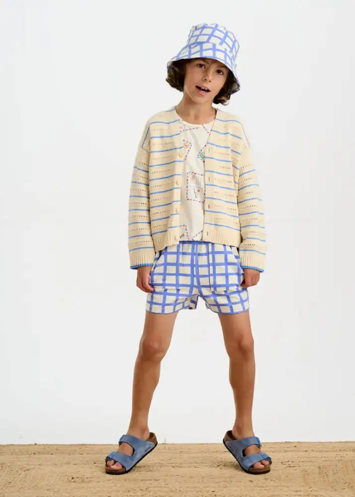 Como - Blue Stripe Knit Baby & Kids Cardigan