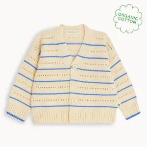 Como - Blue Stripe Knit Baby & Kids Cardigan
