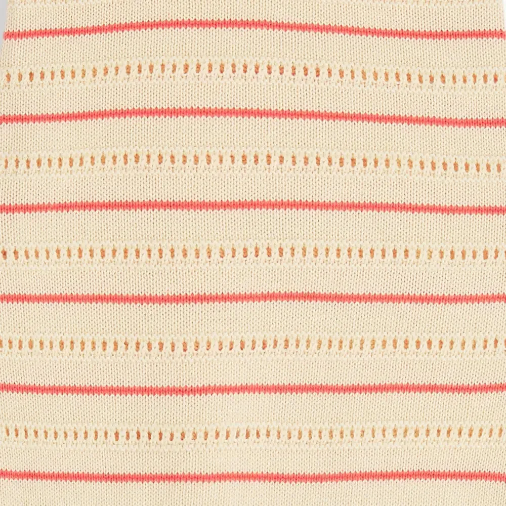 Como - Coral Stripe Knit Baby & Kids Cardigan