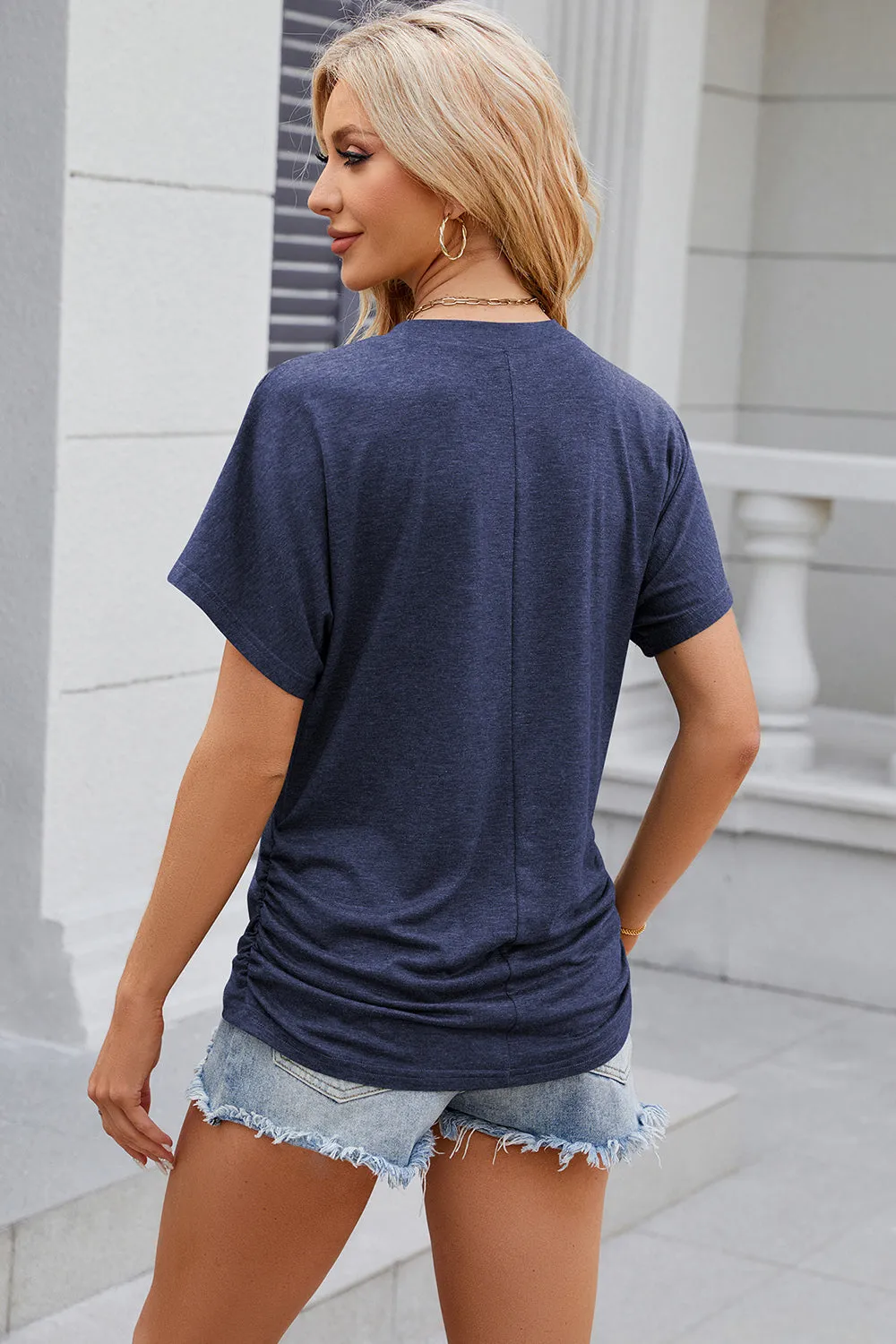 Cora Round Neck Flutter Sleeve T-Shirt