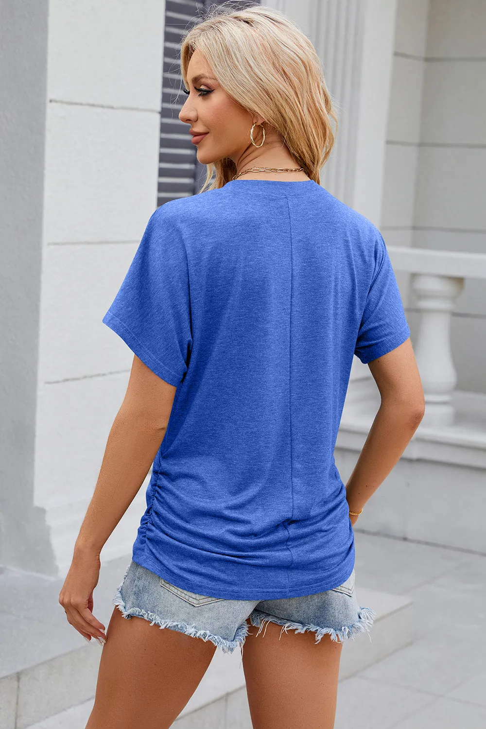 Cora Round Neck Flutter Sleeve T-Shirt