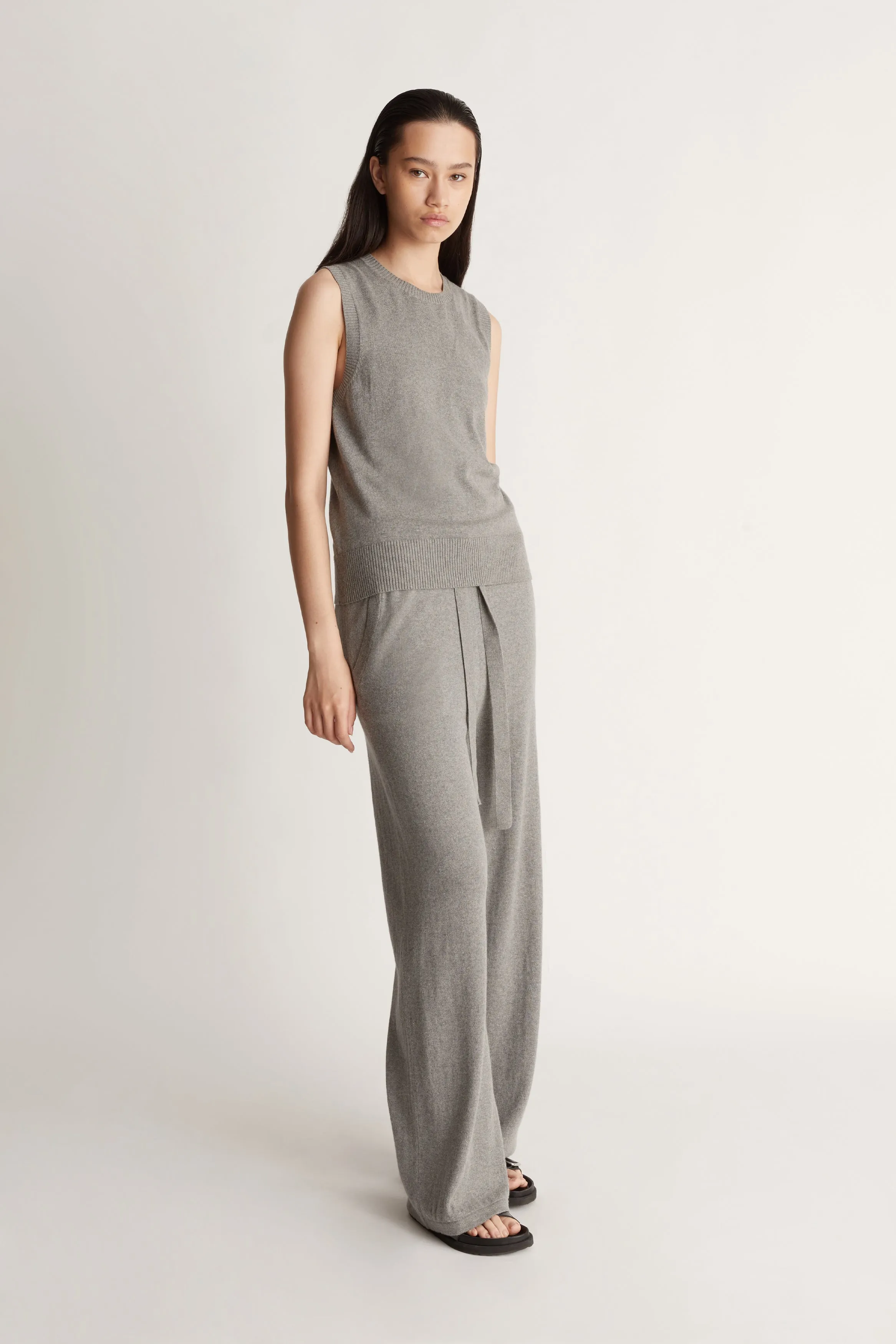 Cotton Cashmere Crew Neck Tank