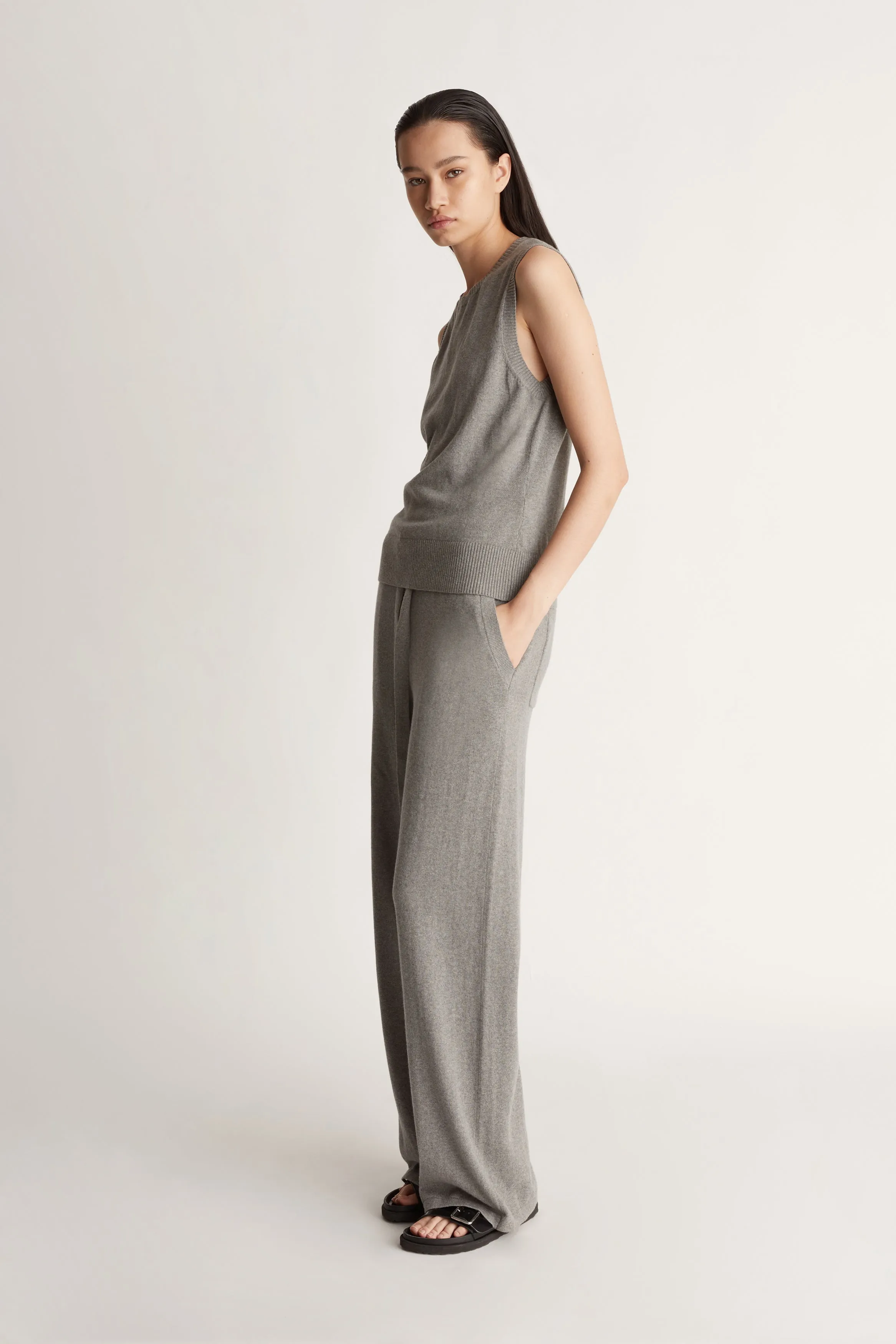 Cotton Cashmere Crew Neck Tank