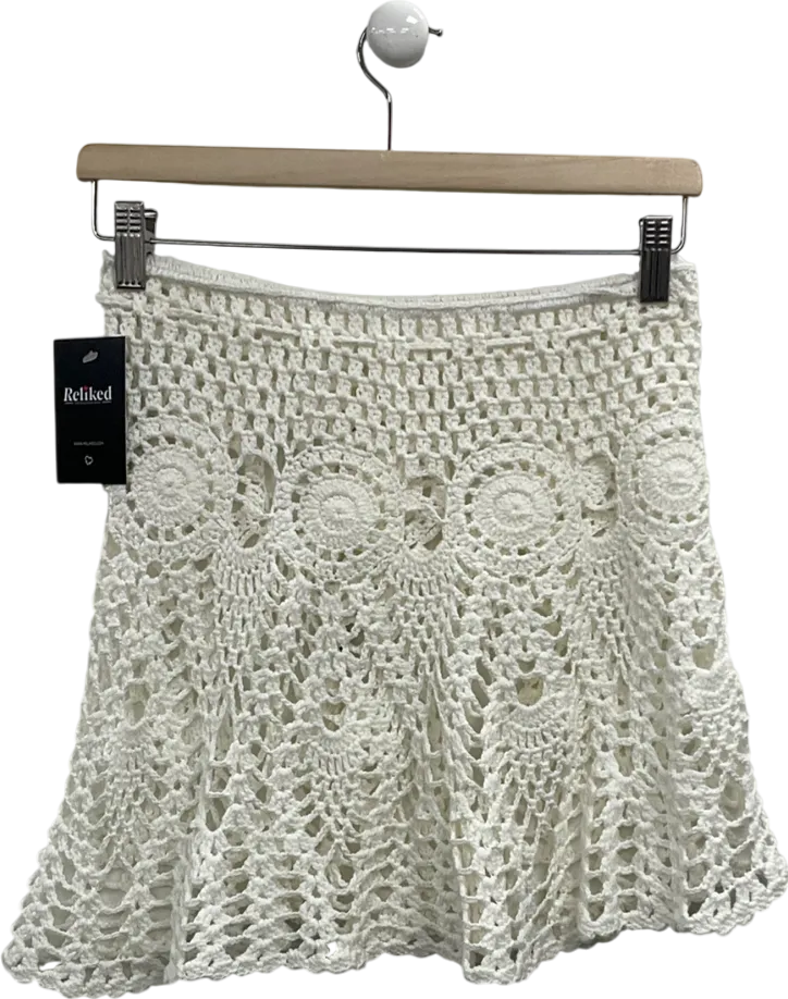 Cream Crochet Skirt UK S