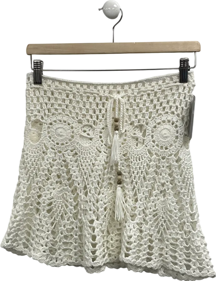 Cream Crochet Skirt UK S