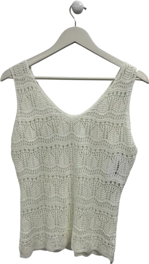 Cream Crochet Tank Top UK S