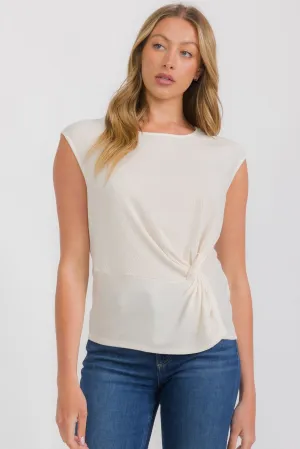 CREPE SCOOP NECK KNOT FRONT