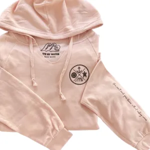 Crest Wave Wash Pullover Hoodie SOFT CORAL-Your choice of sayings