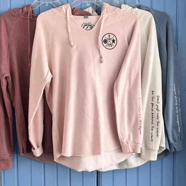 Crest Wave Wash Pullover Hoodie SOFT CORAL-Your choice of sayings