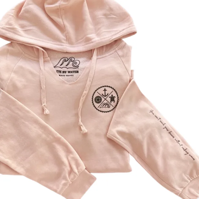 Crest Wave Wash Pullover Hoodie SOFT CORAL-Your choice of sayings