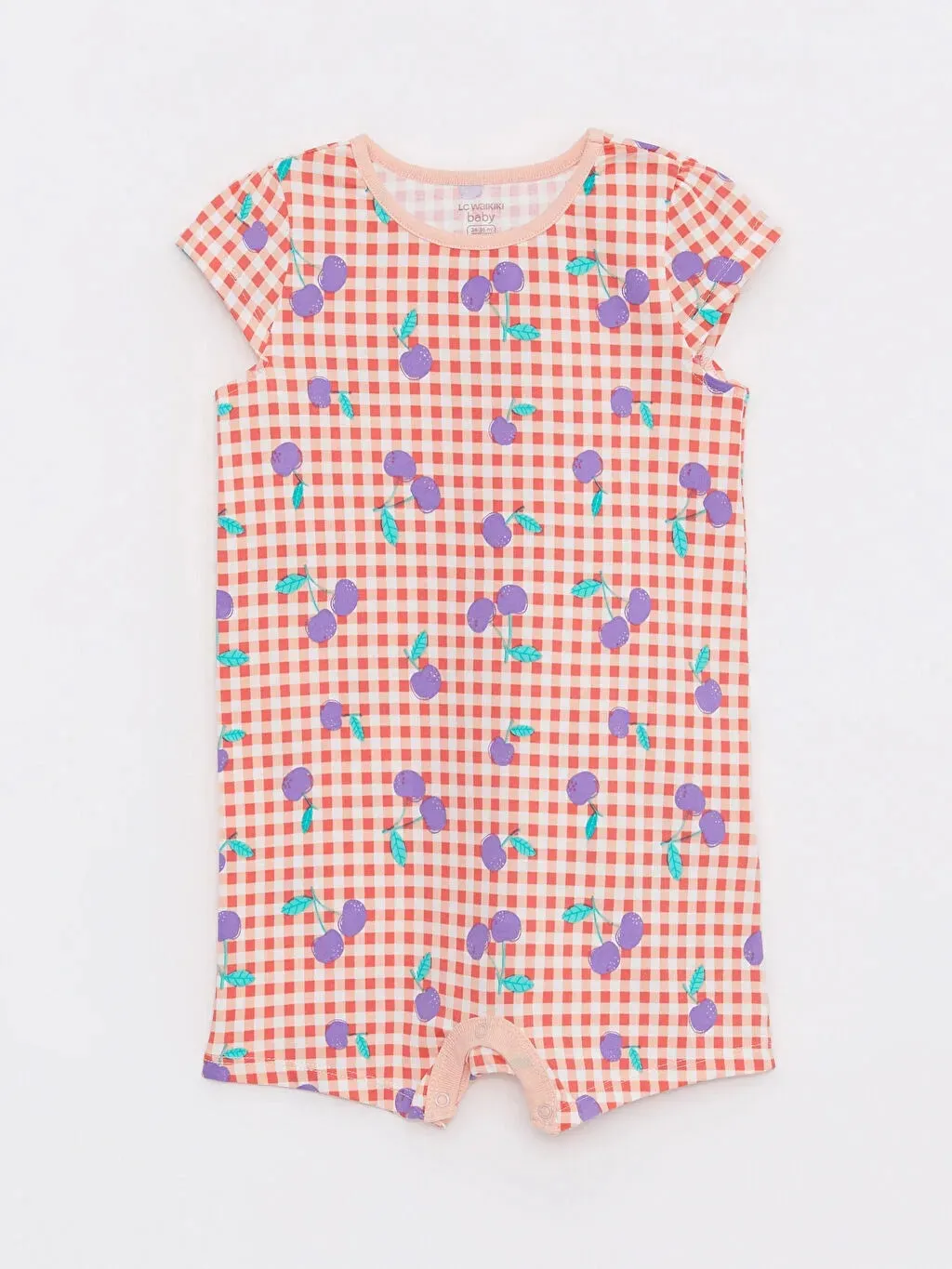 Crew Neck Short Sleeve Cotton Baby Girl Rompers 2 Pack