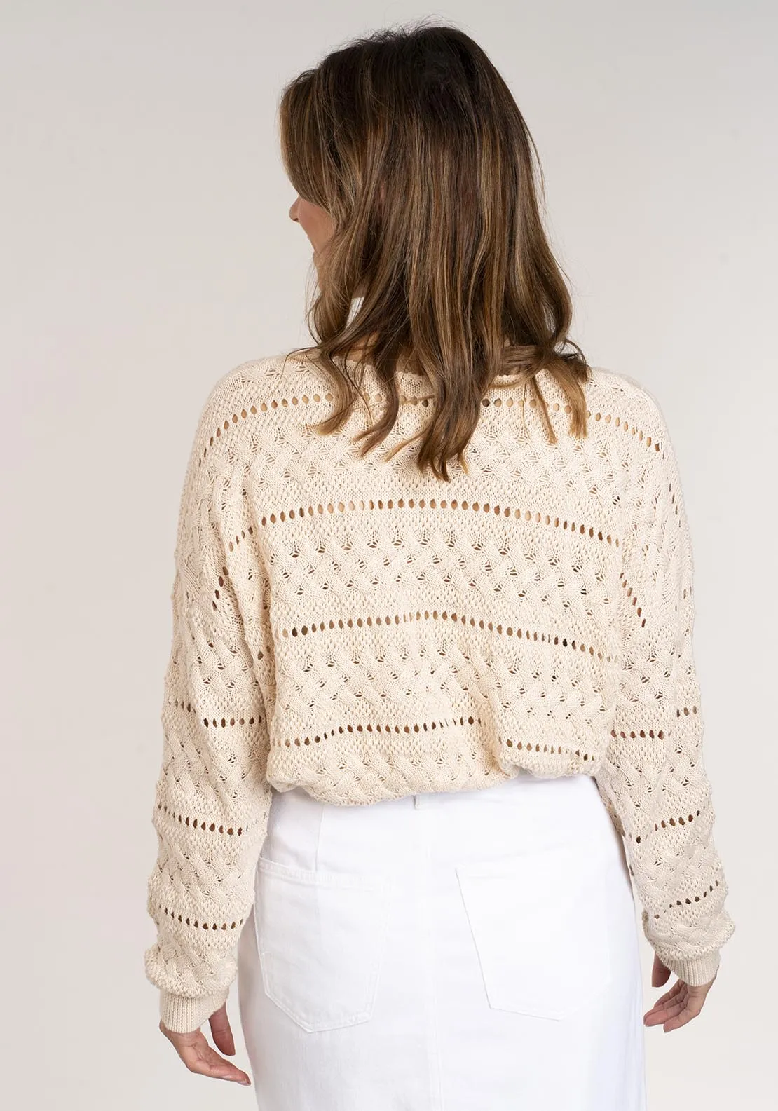 Crochet Jumper - Beige
