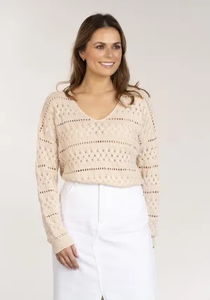 Crochet Jumper - Beige