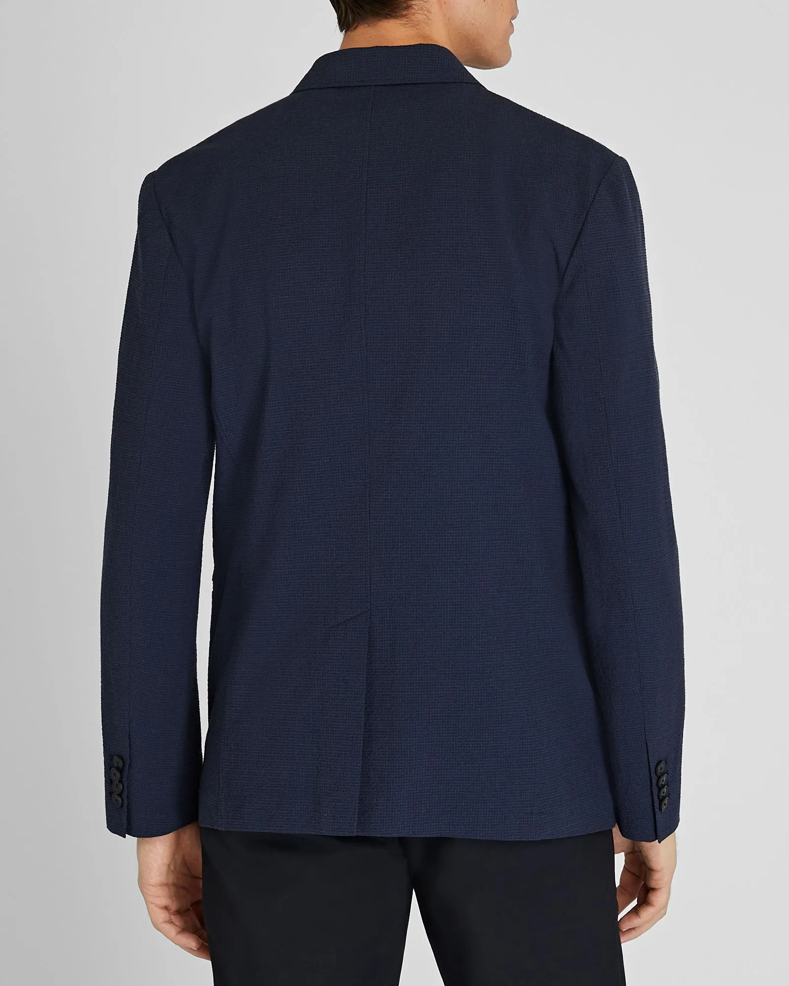 Deconstructed Seersucker Blazer