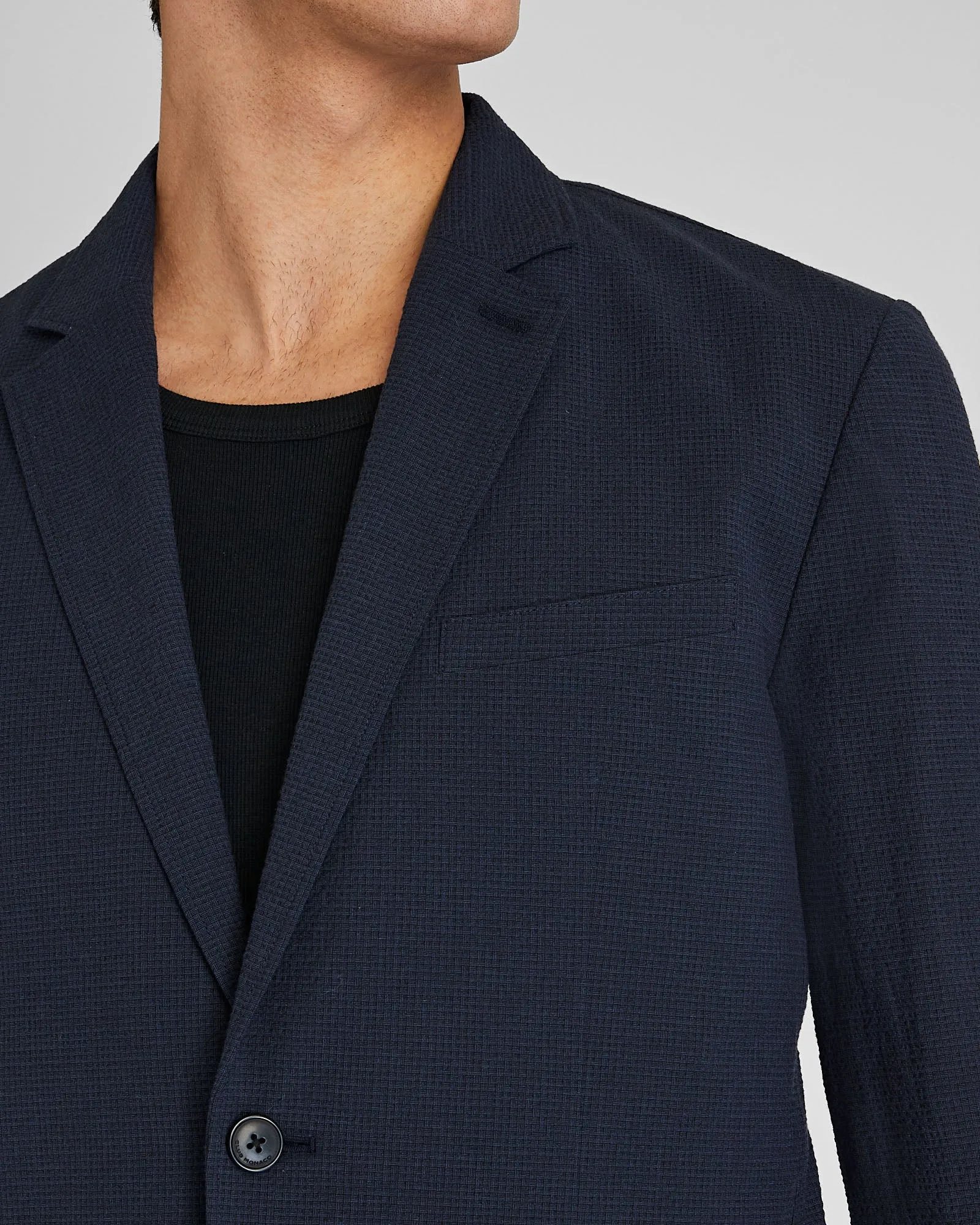 Deconstructed Seersucker Blazer