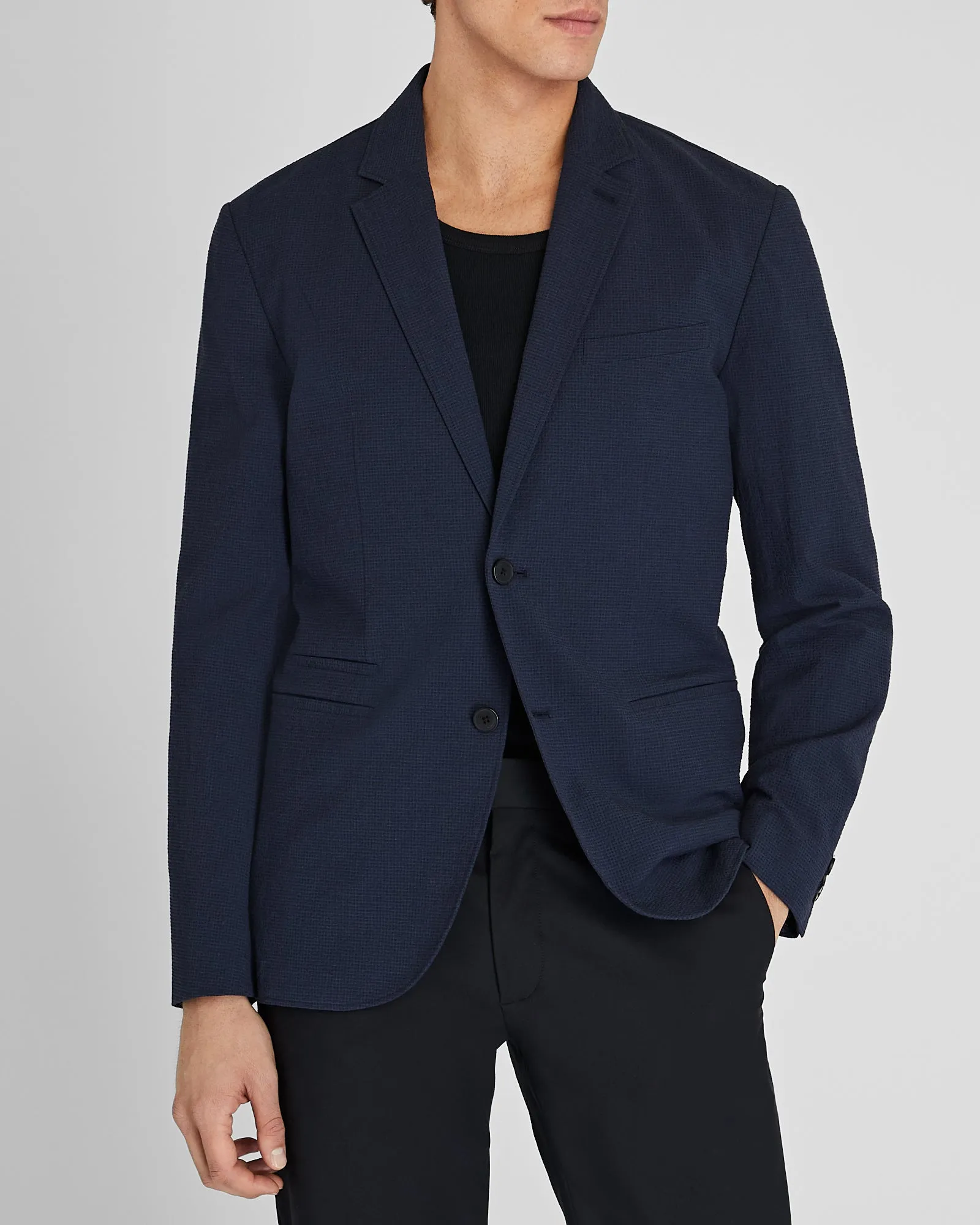 Deconstructed Seersucker Blazer