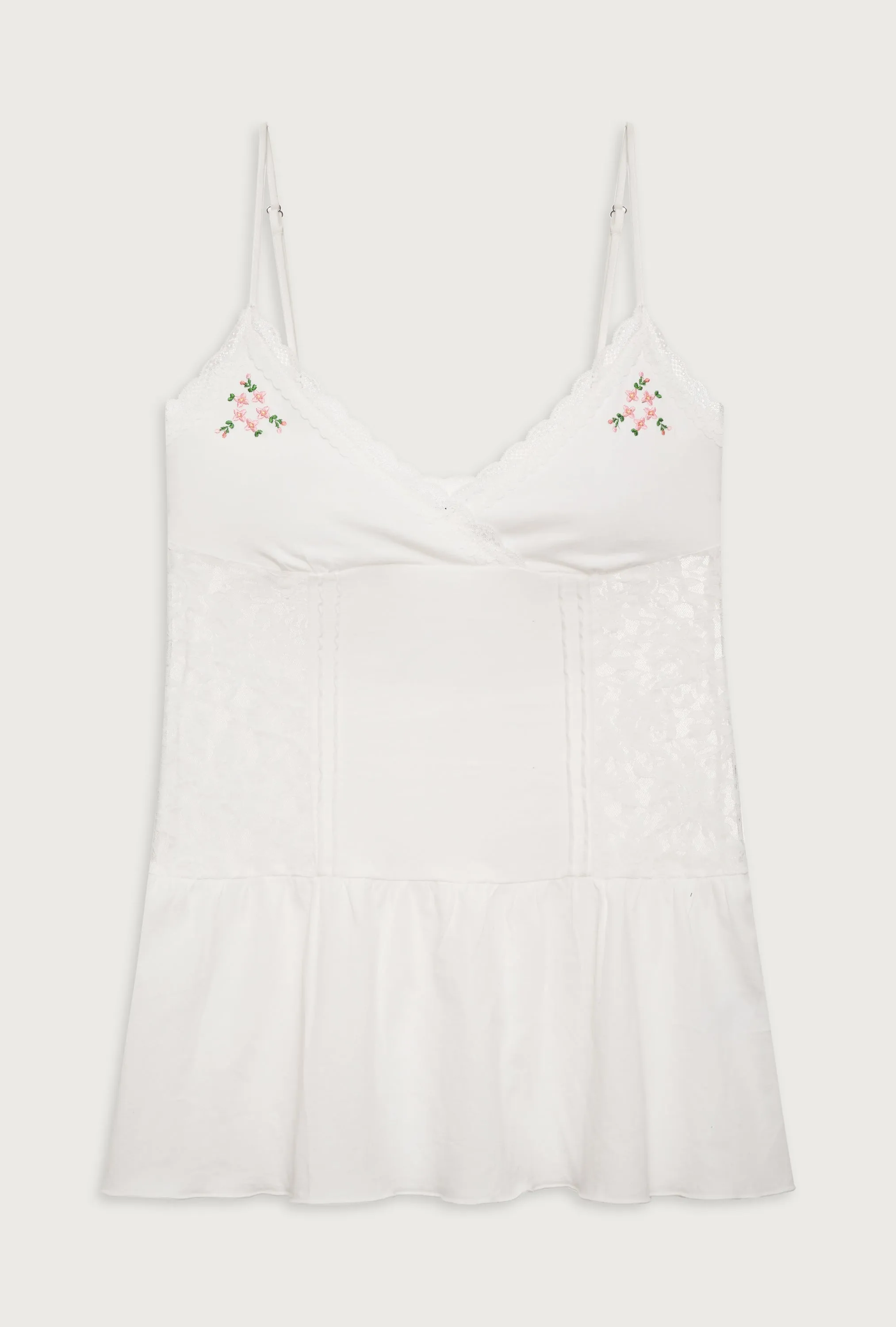 Donna Embroidered Mini Dress - White